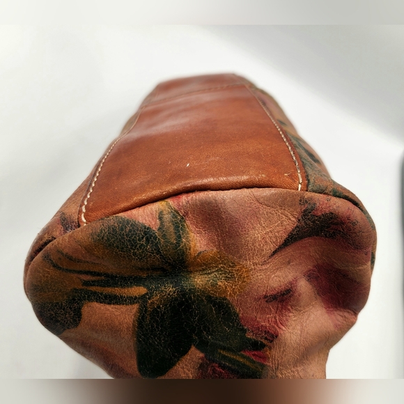 Patricia Nash Ferrera Frame Floral Shoulder Clutch Satchel Leather Bag Brown - Picture 7 of 16